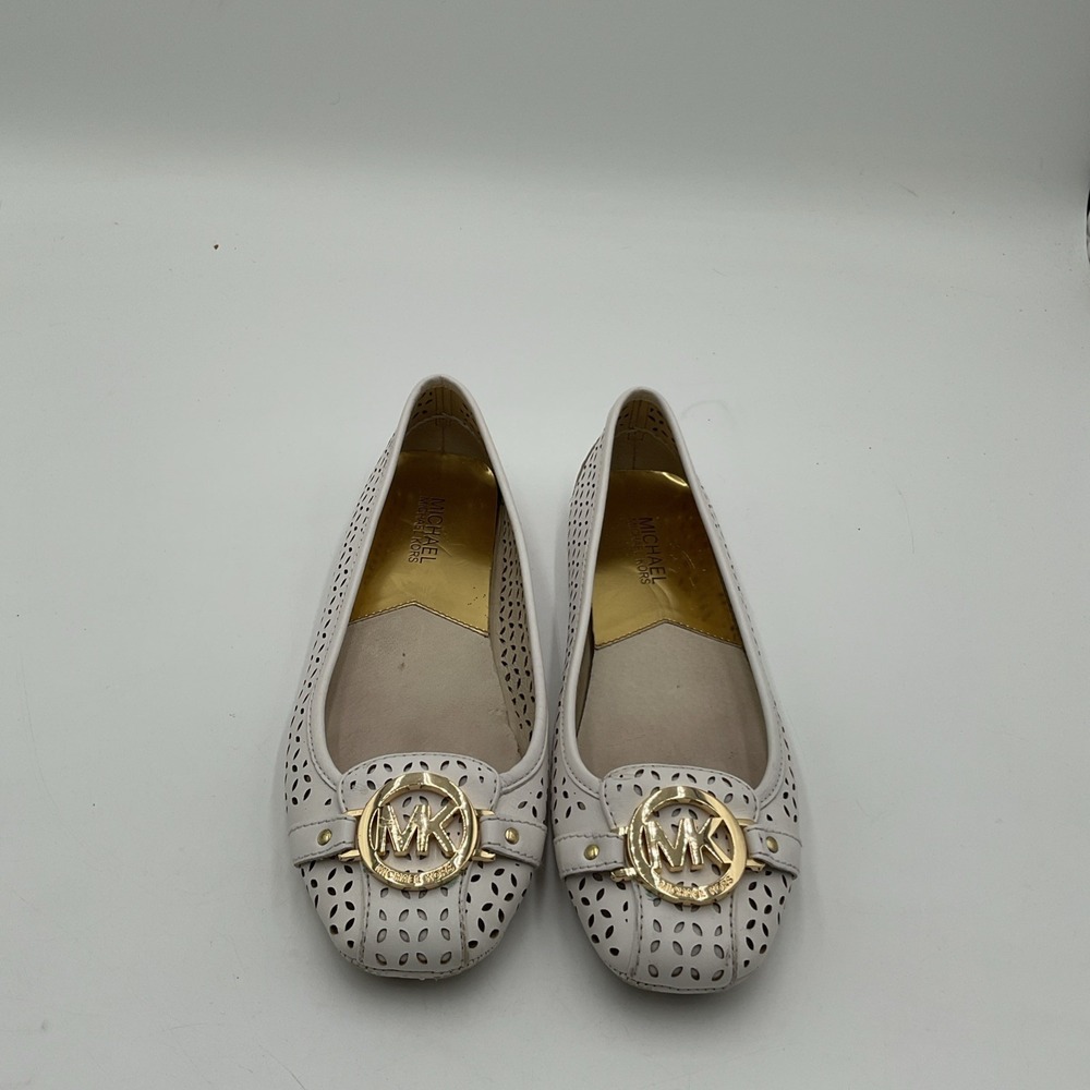 Michael Kors White Fulton Moccasin Ballet Flats